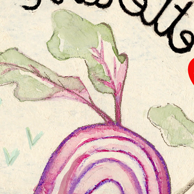 étiquette de jardin illustration sur ardoise aquarelle