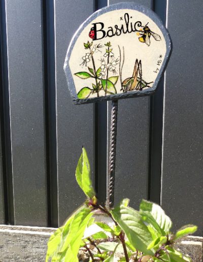 ardoise étiquette marque plante jardin et potagerétiquette marque plante ardoise jardin et potager signée by HB