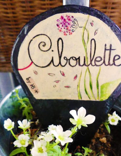 ardoise étiquette marque plante jardin et potagerétiquette marque plante ardoise jardin et potager signée by HB