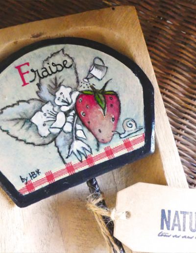 étiquette de jardin métal et ardoise illustration by HB