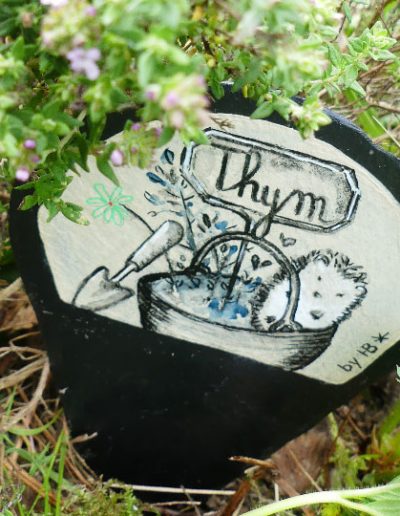 étiquette de jardin ardoise à planter signée by HB
