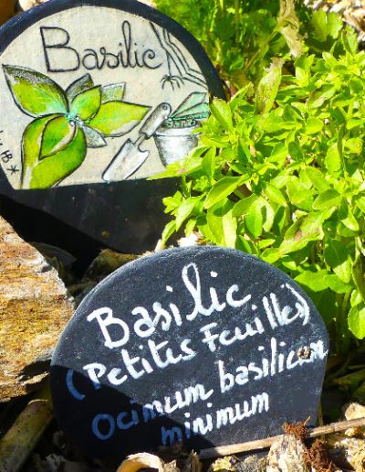étiquette pour jardin et potager en ardoise signée by HB